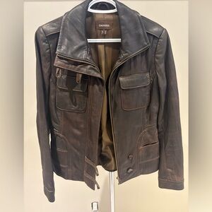 Danier Dark Brown Leather Jacket